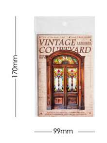 10 piezas/paquete Pegatinas de tarjeta dura de la serie Patio Vintage, diseños diversos, diseño hueco exquisito, materiales decorativos de scrapbooking retro, suministros de oficina y regreso a la escuela - A - Ver 9