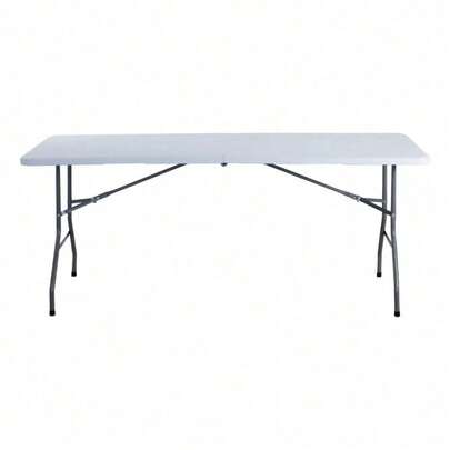 Mesa Plegable Blanca 180cm - Ideal para Exteriores, Reuniones y Eventos