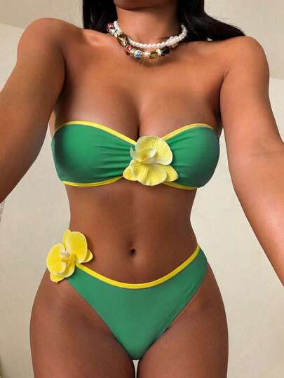 Bộ bikini 2 mảnh dành cho nữ, dây đeo điều chỉnh được, kiểu dáng thời trang và thanh lịch, thích hợp cho kỳ nghỉ hè ở bãi biển.