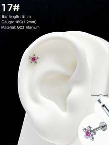 1 chiếc khuyên môi bằng titan thời trang, ren trong, hình hoa, đá opal, ngọc lam 5A, chất liệu G23 cao cấp, khuyên môi hình chữ thập, hình trái tim, nơ, khuyên tai daith, khuyên mũi, trang sức septum, hình nhện, bướm, sao, khuyên tai rook, khuyên septum có bản lề, hình sao biển, hình ốc xà cừ, khuyên tai helix, khuyên tai tragus, khuyên môi labret, khuyên môi Monroe, khuyên môi có ren trên, khuyên tai dạng phẳng, khuyên tai conch, labret, Monroe, Medusa, khuyên môi và mũi cho nữ, thích hợp đeo hàng ngày, quà tặng Giáng sinh và Halloween. - Nhiều màu - Xem 14