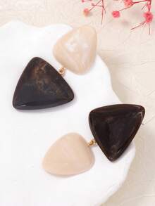 1 Pair Casual Commuting Creative Acrylic Geometric Color Block Triangle Dangle Earrings For Women - Triangle Earrings - View 4