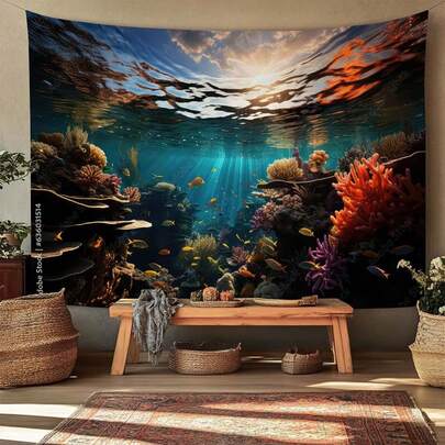 1pc Nature Cave Ocean View Tapestry Scenic Sea Cave Landscape Wall Hanging Tapestry Tropical Beach Rock Cave Scenery Tapestry For Living Room Bedroom Dorm Room Aesthetic Home Decor Large Size Soft Fabric Wall Art Tapestry With High Definition Clear Printing Vivid Color Tapestry For Wall Decoration Ceiling Decor Sofa Cover Tablecloth Beach Blanket Multi Purpose Tapestry For Home Decoration Gift For Friends Family Nature Inspired Wall Tapestry For Vacation Style Room Decor
