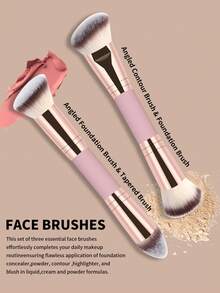 Bộ 5 cọ trang điểm chuyên nghiệp, cọ trang điểm du lịch cầm tay, bộ dụng cụ trang điểm đa năng hai đầu bao gồm cọ nền, cọ phấn phủ, cọ má hồng, cọ che khuyết điểm, cọ tạo khối, cọ mũi, cọ phấn mắt, cọ highlight, lý tưởng để sử dụng tại nhà hoặc khi đi du lịch, dụng cụ trang điểm thiết yếu và phụ kiện làm đẹp, ý tưởng quà tặng tuyệt vời. - Hồng - Xem 4