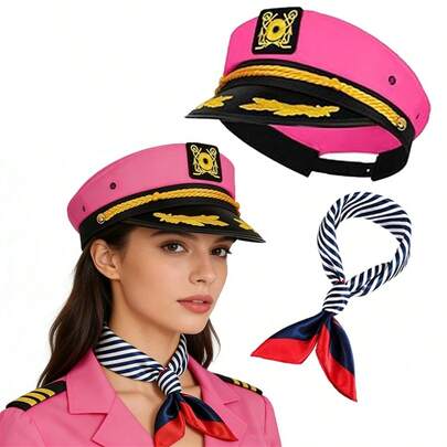 Mũ thuyền trưởng có thể điều chỉnh, mũ thủy thủ unisex nhiều màu sắc, phù hợp cho thuyền, du thuyền, tiệc tùng, bãi biển, trang phục Hawaii, quà tặng sinh nhật thời trang.