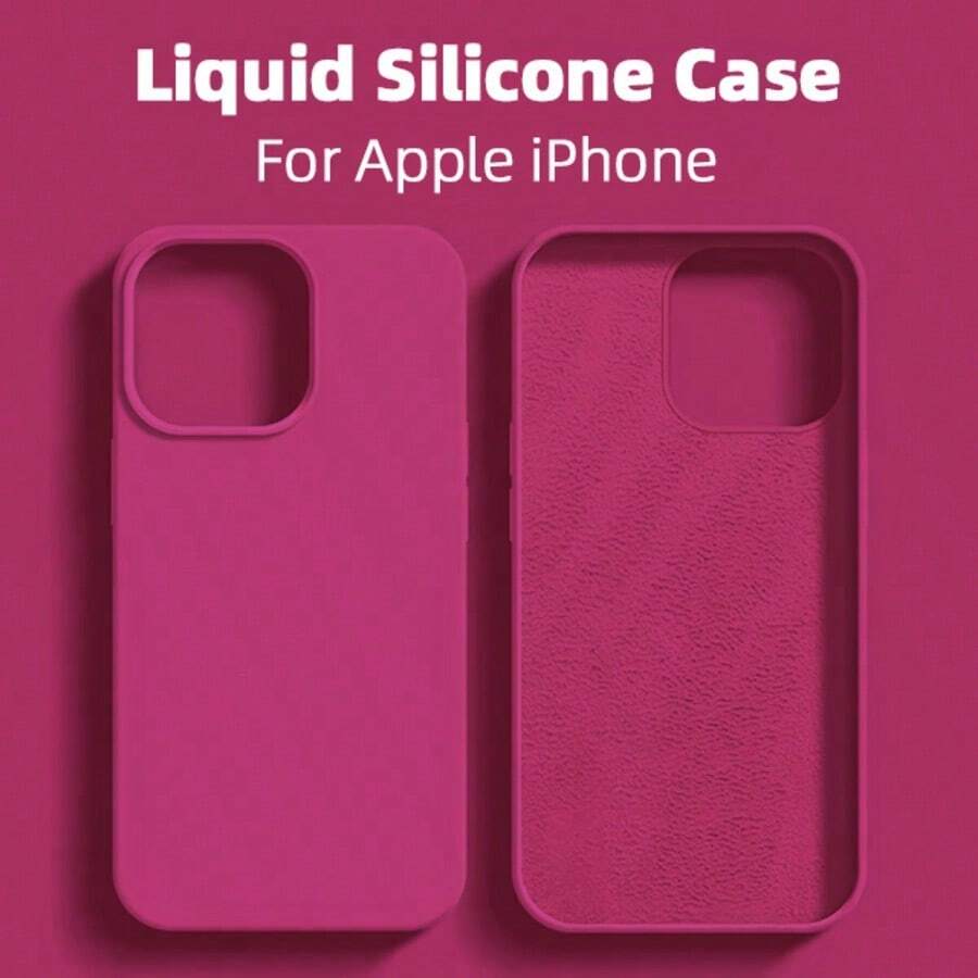 1 pieza Funda de teléfono de silicona líquida de lujo, compatible con Apple 17 Air 16e 11 13 12 14 15 Pro Max, adecuada para iPhone 16 Pro Max, cubierta protectora a prueba de golpes