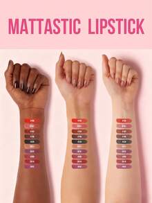 MISSLYN 1pc Mattastic Lipstick, Rich Pigment, Long-Wear Lip Color, Silky Smooth Lightweight Formula, Soft Matte Finish, Buildable Lip Makeup, High Pigment, Long-Wear, Smooth Creamy Texture, Lightweight, Buildable Color, Deep Red Tones, Goth Makeup - #150 Cherry Blaze - View 7