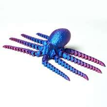 3D Flexible Octopus Figurine, Sensory Toy Suitable For Children 3+, ADHD Stress Relief, Kid-Friendly Collectible Desktop Decor, Surprise Fantasy Gift (Random Color) - Multicolor - View 8