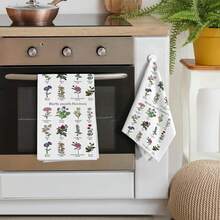 2D Flat Pattern Kitchen Towel,Birth Month Floral Kitchen Towel Decoration Set Floral Plate Towel Rag Set Cute Plant Handmade Tea Towel Suitable For Kitchen Cooking Baking Farmhouse Spring Summer Decoration. 1/2/4/6/8 Pcs,,Various Holiday,Valentine's Day ,Easter, Mother's Day,Father's Day,Halloween, Thanksgiving ,Christmas,Birthday's Perfect,Gifts. - Mixed Colors - View 5