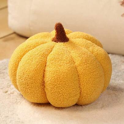 Throw Pillow – Festive Decorative Pillow, Halloween Decoration, Pumpkin-Themed Accent Pillow, Plush Stuffed Pumpkin Decor – For Sofas, Home Decor & Parties – White