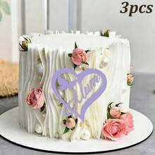 1 cái/3 cái phụ kiện trang trí bánh kem bằng acrylic màu vàng "Chúc mừng Ngày của Mẹ"/"Mẹ", thích hợp cho tiệc sinh nhật và Ngày của Mẹ. - nhiều màu - Xem 25