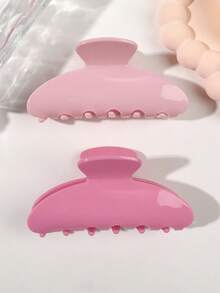 2 chiếc kẹp tóc hình bán nguyệt màu hồng bóng, phụ kiện tóc phong cách Hàn Quốc mềm mại và ngọt ngào, đa năng cho mùa xuân/du lịch/dã ngoại, mùa hè, bãi biển, kỳ nghỉ. - Nhiều màu - Xem 5