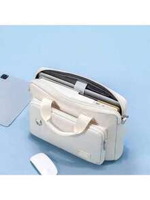 1 chiếc túi đựng laptop nữ dung tích lớn, kiểu dáng đơn giản và tươi mới, cặp tài liệu nam công sở, túi đeo vai đơn (có kèm dây đeo vai) lý tưởng cho mùa tựu trường. - Nhiều màu - Xem 11