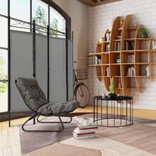 4 Panel Folding Room Divider, Movable Privacy Screen Partition For Living Room Bedroom Office - Grey - View 6