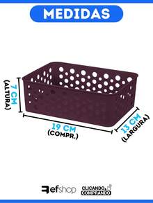 Kit 3 Small Multipurpose Organizer Baskets 19x13x6Cm Colors - 半透明 - 查看 2
