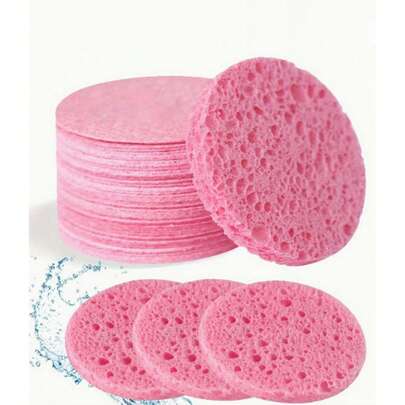 50pcs/5pcs/10pcs/20pcs New Compressed Heart-Shaped Facial Cleansing Sponges, Makeup Remover Cleansing Sponges
