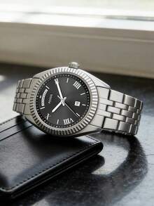 Fossil Đồng hồ đeo tay nam đa chức năng, máy quartz, mặt số lớn, có hiển thị lịch, chống nước, phong cách sang trọng cao cấp. Mã sản phẩm: FS6139 - Đen và trắng - Xem 2