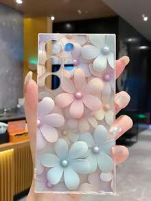 1 chiếc ốp lưng điện thoại mềm mại họa tiết hoa ngọc trai, tương thích với Honor, Galaxy A04e/12/A13/A14/A34/A50/A52/A53/A54/S21/S22/S23/S24/S25/S25Ultra/S26/S26 PLUS/S26 ULTRA, 6A/7A/8A, 12T/13T - Trong sáng - Xem 5