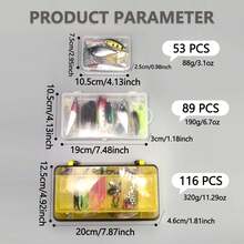 53/89/116pcs Fishing Lure Set, Includes Storage Box And Bag, Contains Soft And Hard Baits, Hooks, Sinkers, Spinner Blades, Artificial Lures, Ideal Gift For Fishing Enthusiasts - Multicolor - View 5
