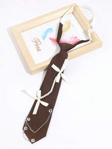 1 chiếc nơ đeo cổ thời trang nữ kèm dây ngọc trai giả, kiểu dáng dễ thương, phù hợp với áo sơ mi, mặc hàng ngày, hẹn hò, chụp ảnh, du lịch. - Nhiều màu - Xem 3