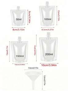 1-50入/組 50-150ml 咖啡液體包裝袋，便攜式飲料袋，果汁袋，冷熱飲直立容器，透明出水口袋，防漏，塑膠飲料袋，透明便攜戶外水袋，旅行防漏擠壓袋 - 彩色 - 查看 7
