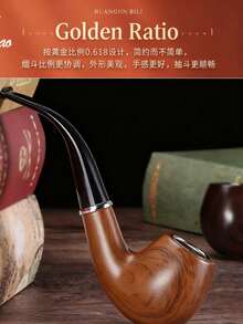 1支高品质仿乌木抛光树脂烟斗，复古锤纹工艺，经典光泽弯管 - 煙鬥 - 查看 4