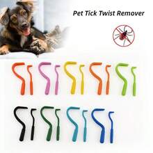 3pcs Pet Flea Removal Tool Set, Pet Tick Remover, Tick Hook Lice Nit Comb Flea Tweezer - Multicolor - View 13