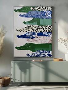 1 Stück Vögel Muster, bunte Kranich Volkskunst Dekoration, Meerjungfrau Cocktail Astrologie Wanddekoration, Festival Geschenk, geeignet für Schlafzimmer, Wohnzimmer, Küche, Wandkunst, Wanddekoration, Heimdekoration, Raumdekoration, Leinwand Wandkunst, Poster, Wandkunst mit Rahmen, optionaler Rahmen - A - Übersicht 3