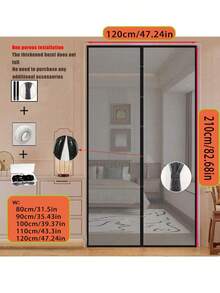 Tirai Kelambu Magnetik, Layar Jaring yang Ditingkatkan untuk Musim Panas, Tidak Perlu Pengeboran, Tirai Jaring - Anti Serangga & Ventilasi, Gaya Klasik, Cocok untuk Kamar Tidur, Ruang Tamu, Pintu dan Jendela RV, Termasuk Pita Perekat! Ideal untuk Penggunaan Dalam/Luar Ruangan - Tidak ada jaring, lem, atau paku. - View 18