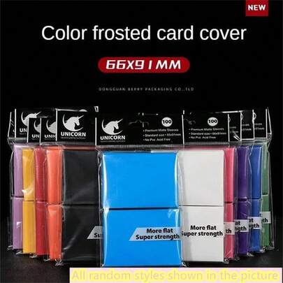 Bao đựng thẻ bài mờ 66*91mm - Gói 100 chiếc, Bảo vệ thẻ bài hiệu quả về chi phí, Phù hợp cho các trò chơi trên bàn/TCG, Cần thiết cho người chơi trẻ tuổi, Bảo vệ cơ bản cho thể thao điện tử/sưu tập.