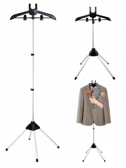 حامل بخاخ الملابس، رف بخاخ الملابس قابل للتلسكوب، رف ملابس قابل للتعديل في الارتفاع، يأتي مع قفازات كي وملقطين، رف ملابس قابل للطي للبخار لأنواع مختلفة من الملابس.