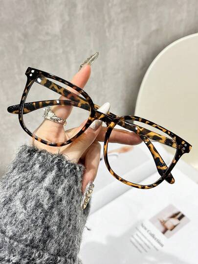 1pc Women's Leopard Print Bohemian Style TR Material Square Oversized Transparent Scarf, Suitable For All Seasons