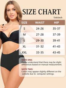 3pcs Black High Waist Seamless Women's Underwear, Double Layer Patchwork, Criss-Cross Strap, Full Coverage, Soft & Comfortable - Black - View 8