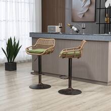 Barstools - Green + Linen + Foam - View 5