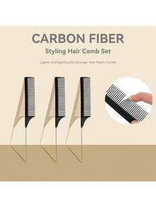 4/8pcs Pointed Tail Comb Set, Sectioning Comb With Hook Tail, Professional Hair Partition Comb, Dense Teeth Barber Salon Hair Cutting Tool Accessory - Multicolor - View 8