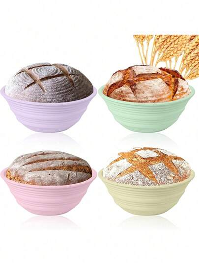 10-Inch Round Foldable Silicone Bread Proofing Basket, Non-Stick Dough Fermentation Bowl, Baking Tool For Sourdough Bread, Oven , Designed For Bread Making