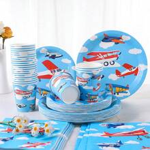 Bộ đĩa, cốc và khăn giấy dùng một lần kích thước 7/9 inch, thích hợp cho tiệc sinh nhật, tiệc lễ hội, dã ngoại, kỷ niệm, tiệc cưới, tiệc trà, lễ tốt nghiệp. - Nhiều màu - Xem 4