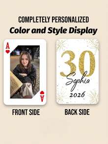 Luxury Personalised Playing Cards,Custom Playing Cards With Box,Create Your Own Deck Deck,Custom Photo Playing Cards,Gold Glitter Style,Compact Size,Durable, - Multicolor - View 19