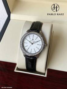 PABLO RAEZ 1pc Elegant Original Women Wristwatch Charming Silver Jewelry Non Tarnish Color Vintage Lady Watch Diamond Stainless Steel Dress Watch Luxury 18K Gold Gorgeous Top Brand New High Quality AAA Design Quartz Clock - one-size - View 2