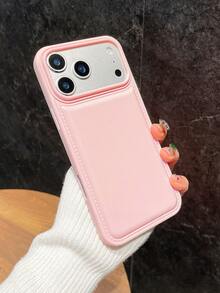 Ốp điện thoại màu hồng tối giản, chất liệu giả da, tương thích với iPhone 17 Pro Max/17 Pro/17 Air/17/16/16 Pro Max/16 Plus/16 Pro/15/15 Pro Max/15 Pro/15 Plus/11/12/13/14 Pro Max/12 Pro/12 Pro Max/13 Pro/13 Pro Max/14 Pro/14 Pro Max, mềm mại, chống sốc. - Hồng - Kết cấu da giả mới - Xem 4