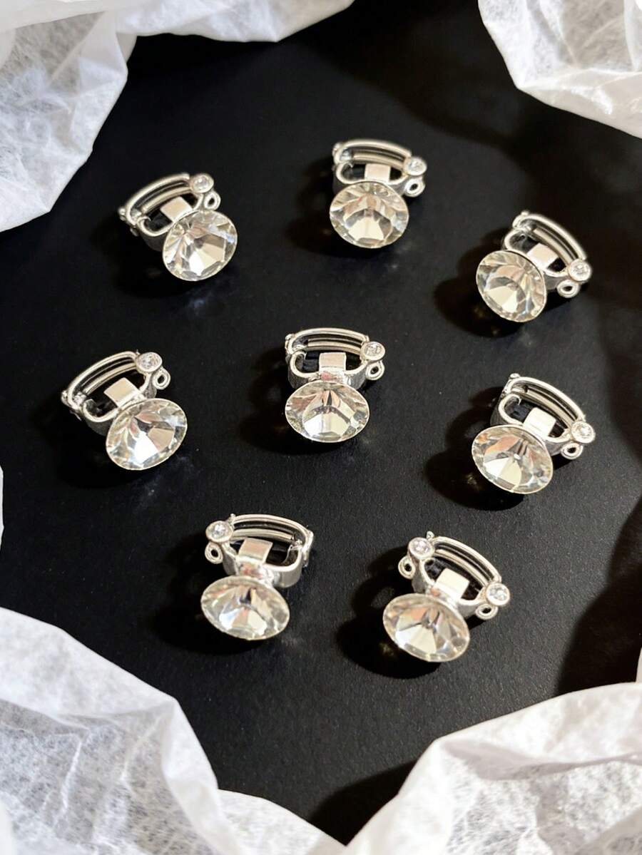10pcs Rhinestone Mini Bead Hair Clips, Hair Decoration For Messy Bun/Braids, Bridal/Party Styling Accessories - Multicolor - View 1