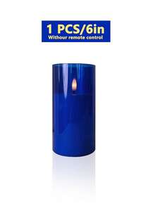3pcs Flameless Candle Lights With Remote Control/Timer, Battery Operated Candles, Blue Candles, Warm Light Candles, For Tabletop Centerpiece Decor, Suitable For Christmas, Halloween, Valentine's Day, Mother's Day, Gift, Birthday, Proposal, Wedding, April Fool's Day, Dining Table, Party, Holiday Atmosphere Decoration - Blue - Warm Light - View 17