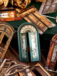 10 piezas/paquete Pegatinas de tarjeta dura de la serie Patio Vintage, diseños diversos, diseño hueco exquisito, materiales decorativos de scrapbooking retro, suministros de oficina y regreso a la escuela - A - Ver 1