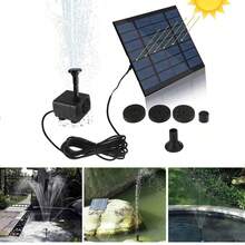 Honche Solar Fountain Pump Kit With Separate Solar Panel, 1.8 W Upgraded Solar Water Pump With 3 M Long Cable & 4 Nozzles Solar Water Fountain For Bird Bath, Outdoor Pond, Patio Garden No Power Storage - 黑色 - 查看 1