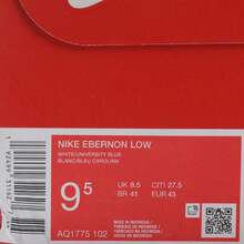Nike 耐克男士 Ebernon Low 休闲运动鞋，低帮 AQ1775-102 - 藍白色 - 查看 7