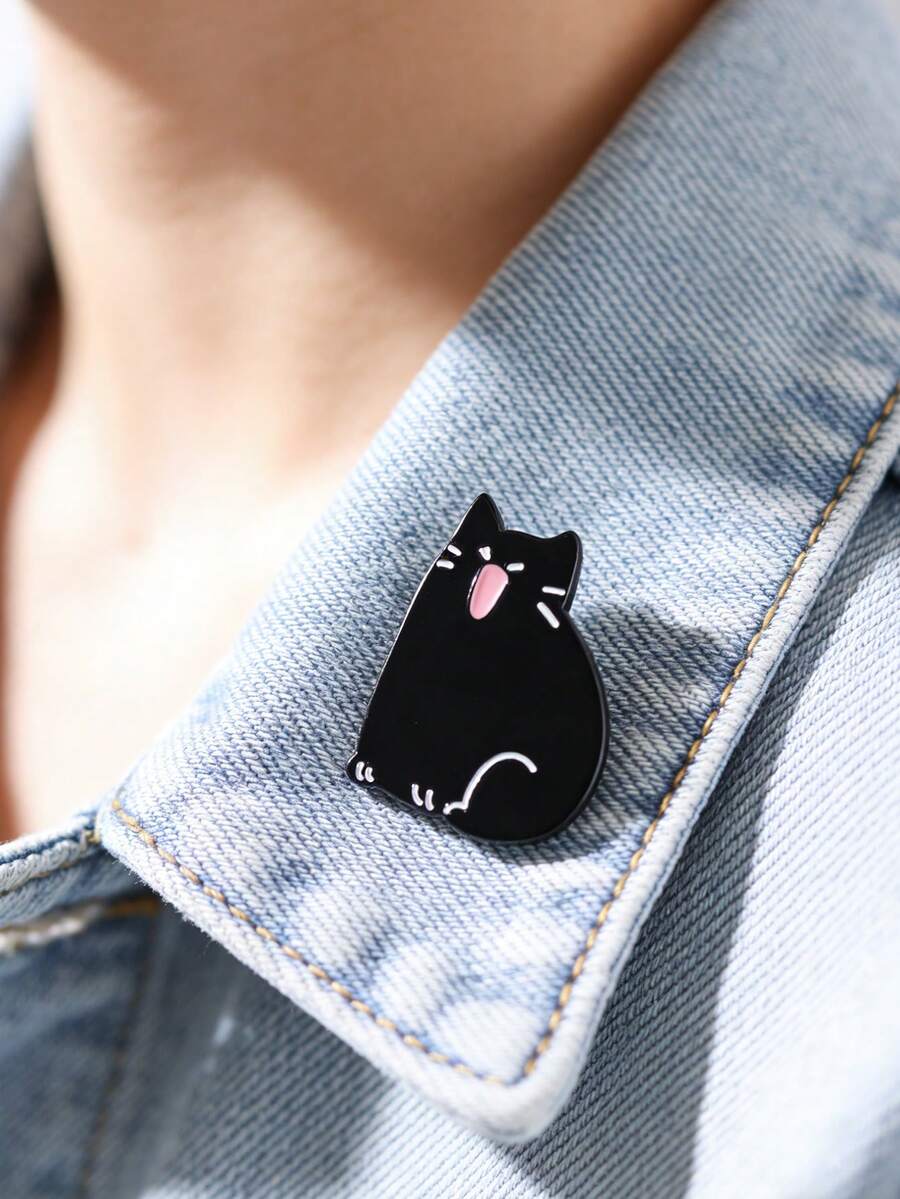 1 chiếc ghim cài áo hình mèo đen dễ thương bằng men, ghim cài áo hình động vật ngộ nghĩnh, huy hiệu cài áo thời trang, ghim cài ba lô, quần áo, trang sức, túi xách, quà tặng tốt nghiệp không thể bỏ lỡ. - Nhiều màu - Xem 1