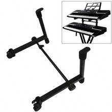 Adjustable 2nd Tier Add On For Double Braced X-Frame Keyboard Stand - Black - View 1