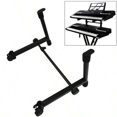 Adjustable 2nd Tier Add On For Double Braced X-Frame Keyboard Stand