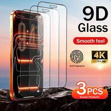XINHONGYU 3pcs Screen Protector Compatible With IPhone 17 Pro Max, High-Definition Transparent Tempered Glass Protector, Full Coverage Tempered Glass Film, 9H+ Hardness, Compatible With IPhone 17 Pro, 9H 9D Protection Glass, High-Definition Glass Screen Protector - Black - View 9