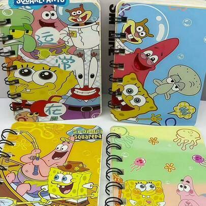 SpongeBob SquarePants Bộ sổ tay gáy xoắn hoạt hình. Thiết kế gáy xoắn hoạt hình, phù hợp cho nhiều dịp như ngày lễ, tiệc sinh nhật và kế toán. Bao gồm các nhân vật như Sandy, Jellyfish và nhiều nhân vật khác. Màu sắc và kiểu dáng của các cuốn sổ được chọn ngẫu nhiên.