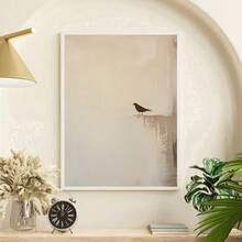 1幅极简主义纯米色艺术海报，米色小鸟抽象帆布画，创意墙面艺术，生日礼物，客厅、卧室、厨房、浴室、走廊装饰，可重复使用，客厅装饰 - A - 查看 6